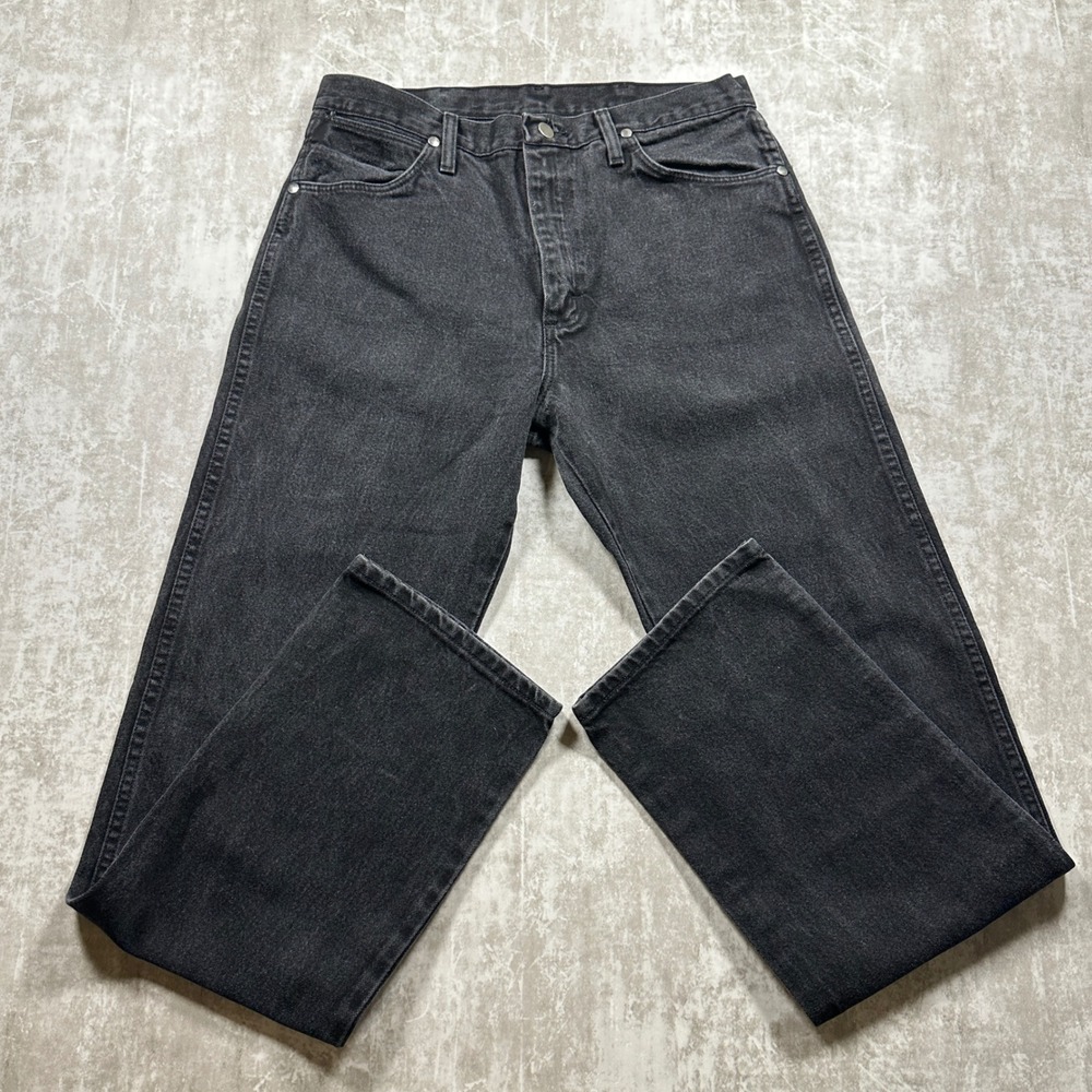 Wrangler Jeans Men 33x34 Black Silver Edition Straight Leg Denim - Picture 3 of 5